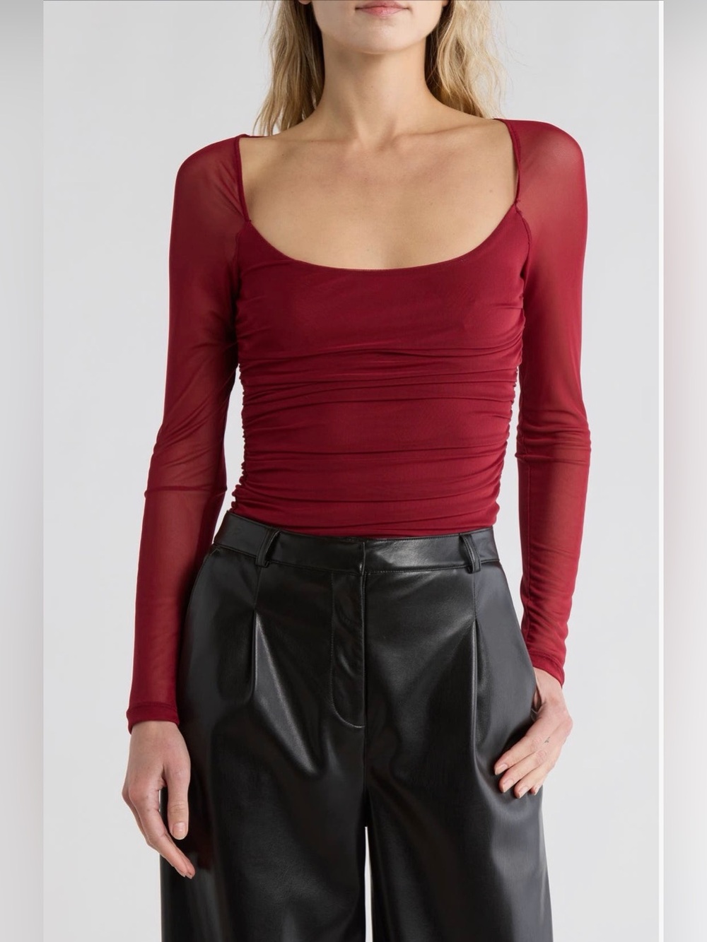 AFRM LOS ANGELES Archie Ruched Long Sleeve Top